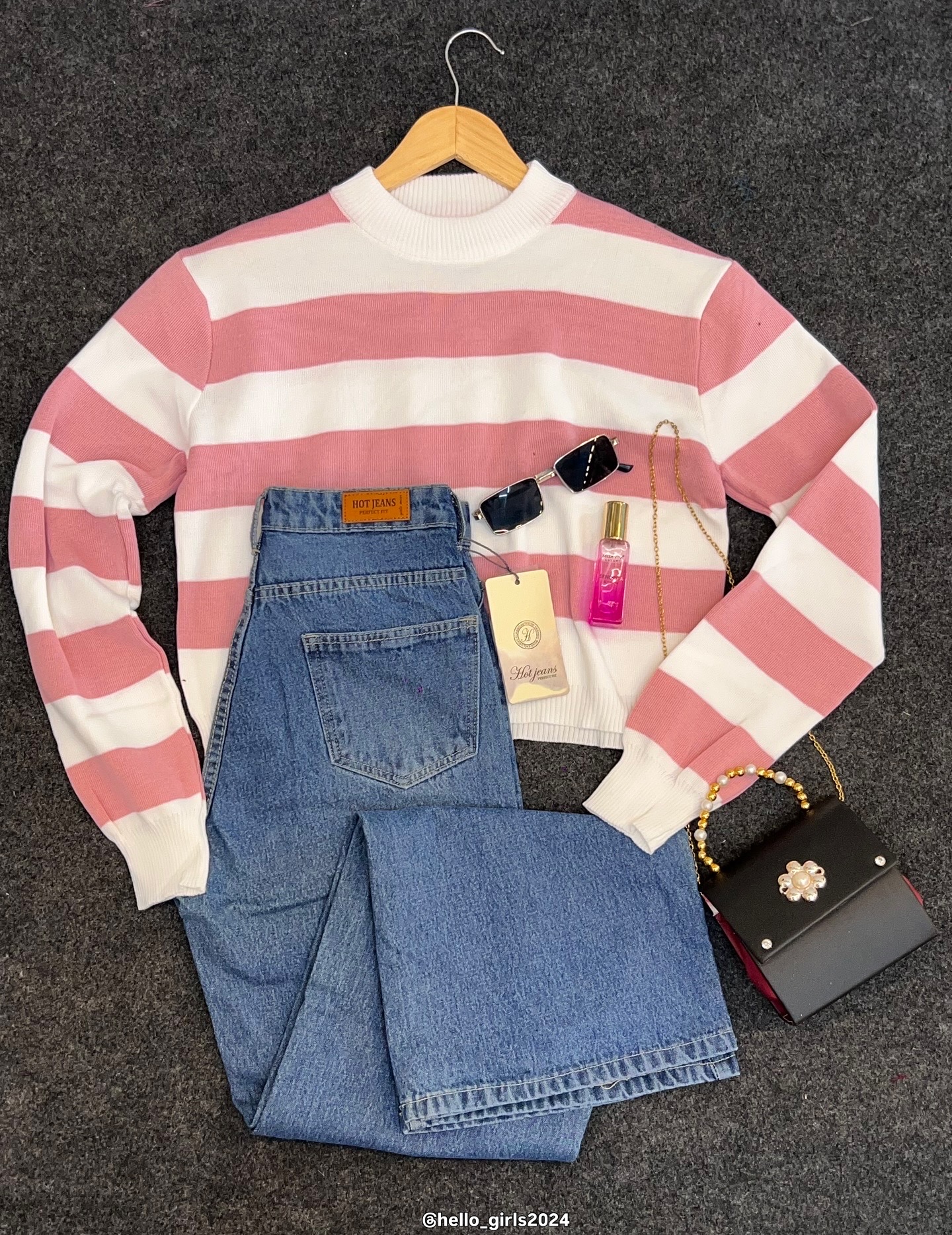 Pink and White Striped Sweater