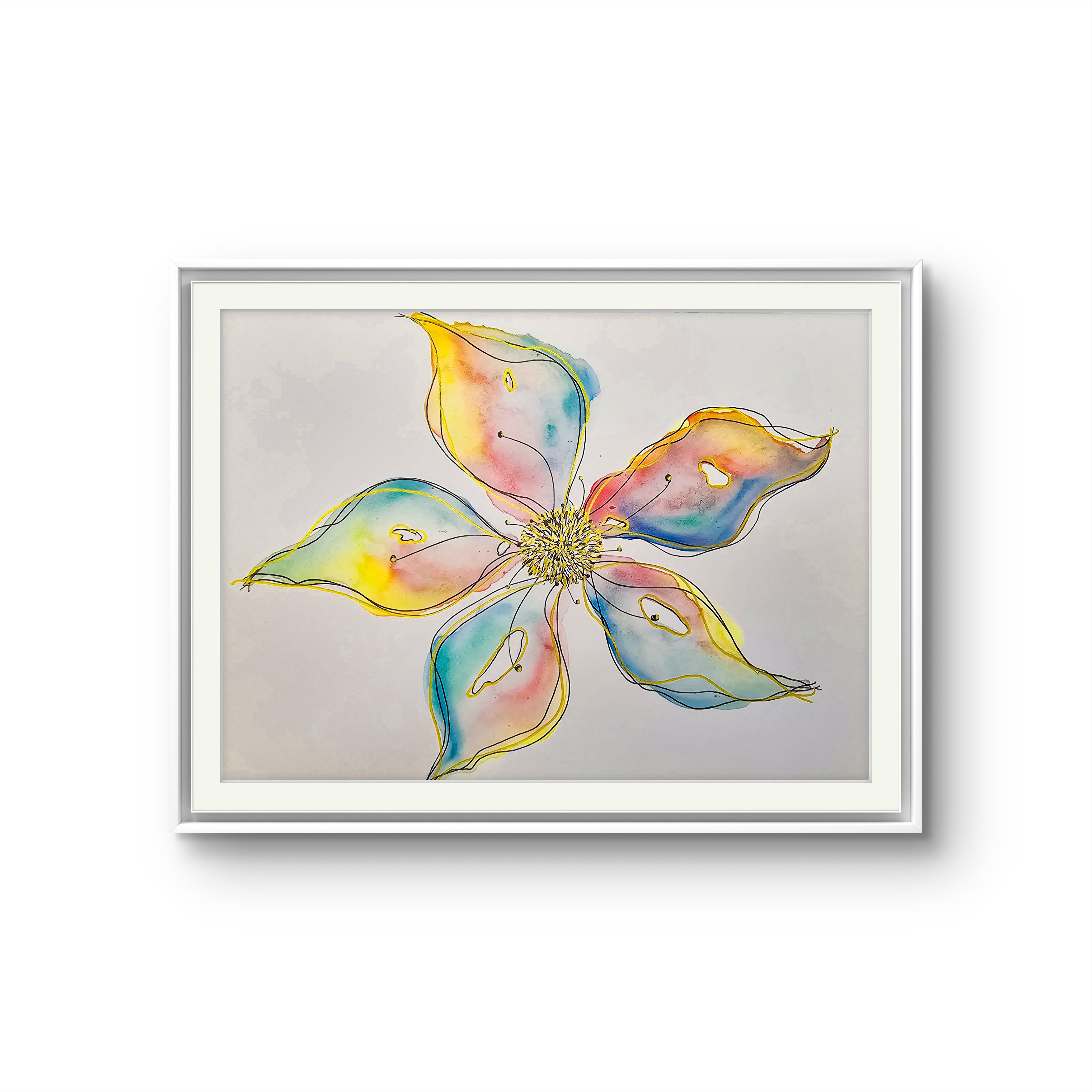 Mom's Flower Watercolor Art Print