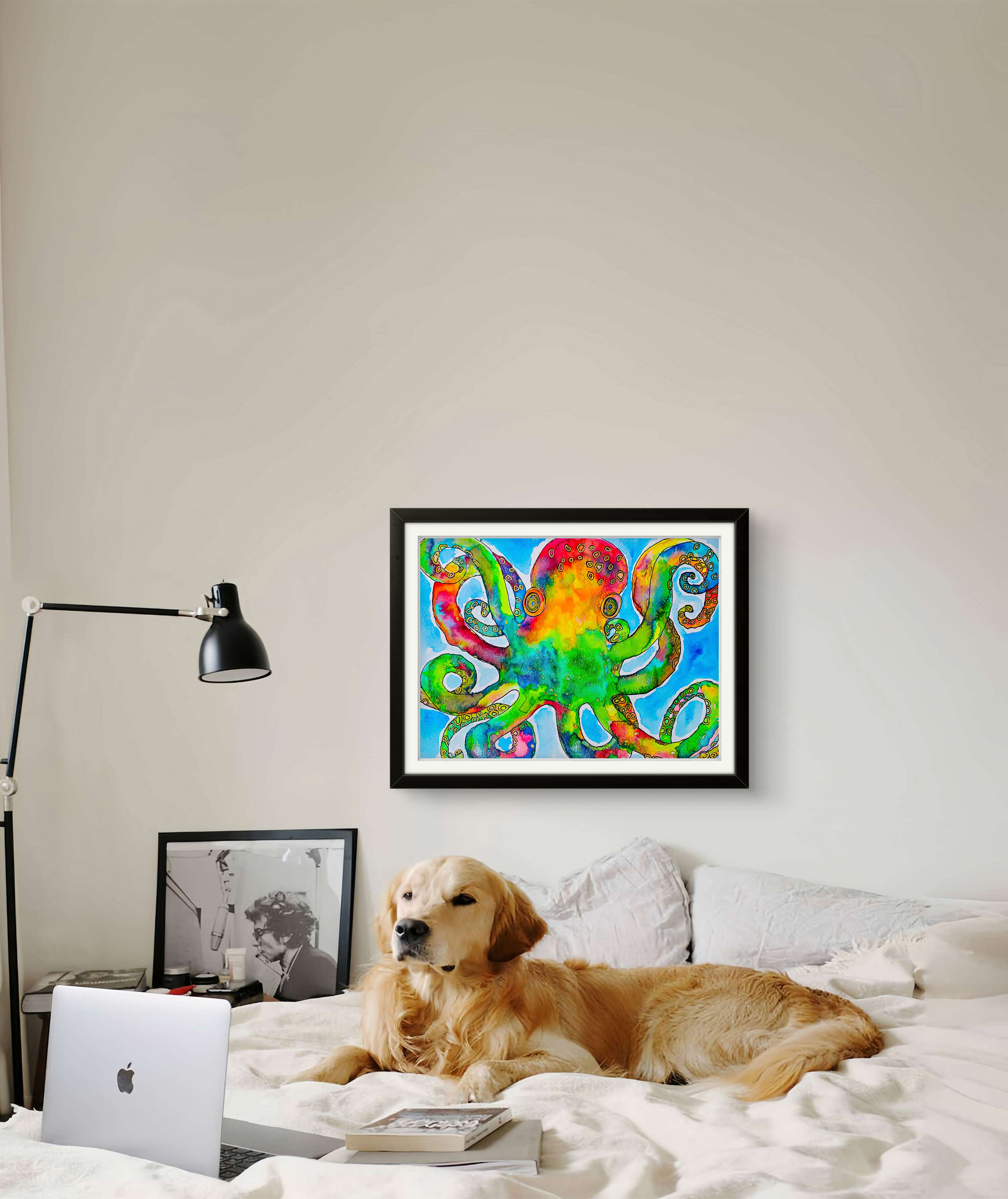 Owen The Octopus Watercolor Art Print