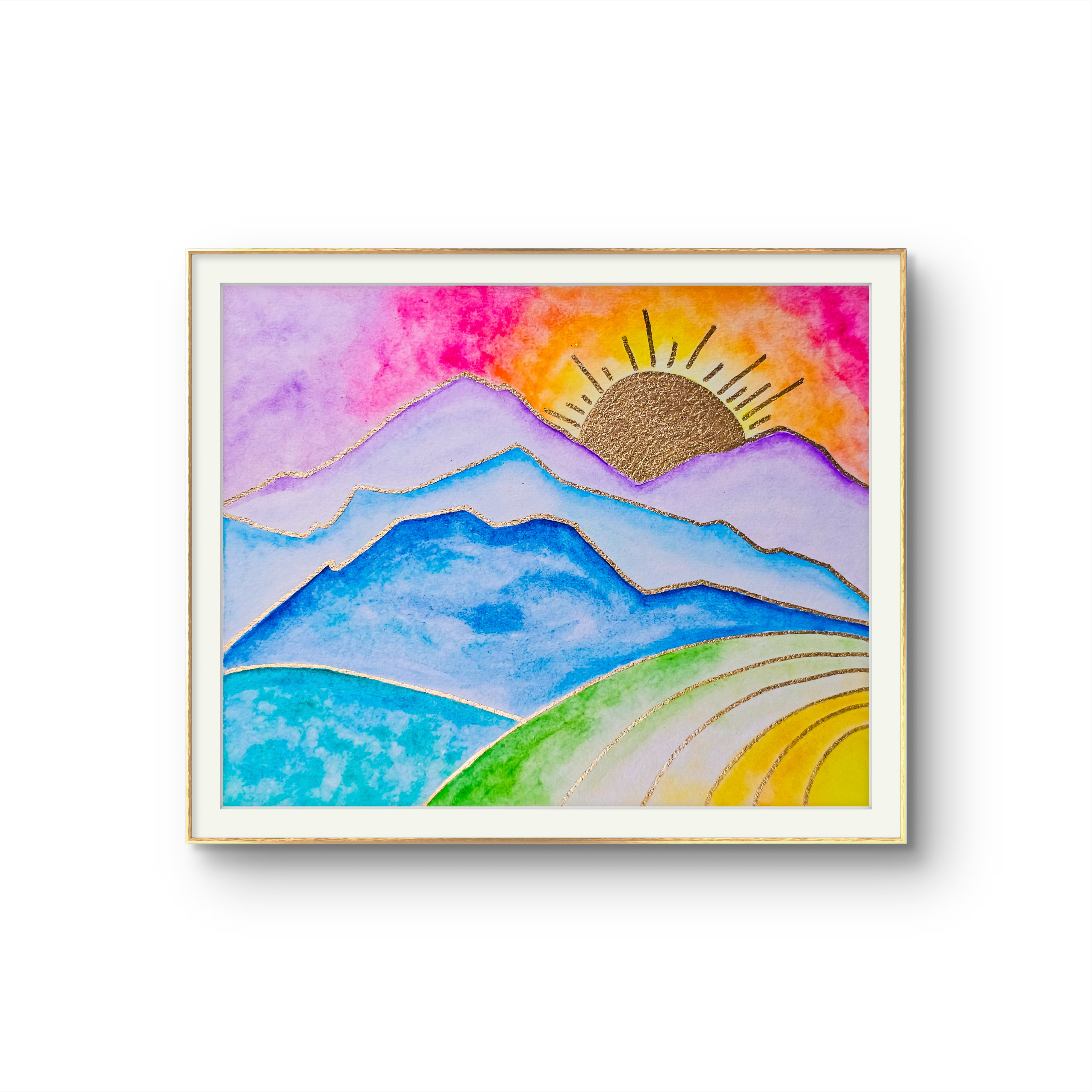 Mountain Sunrise Watercolor Art Print