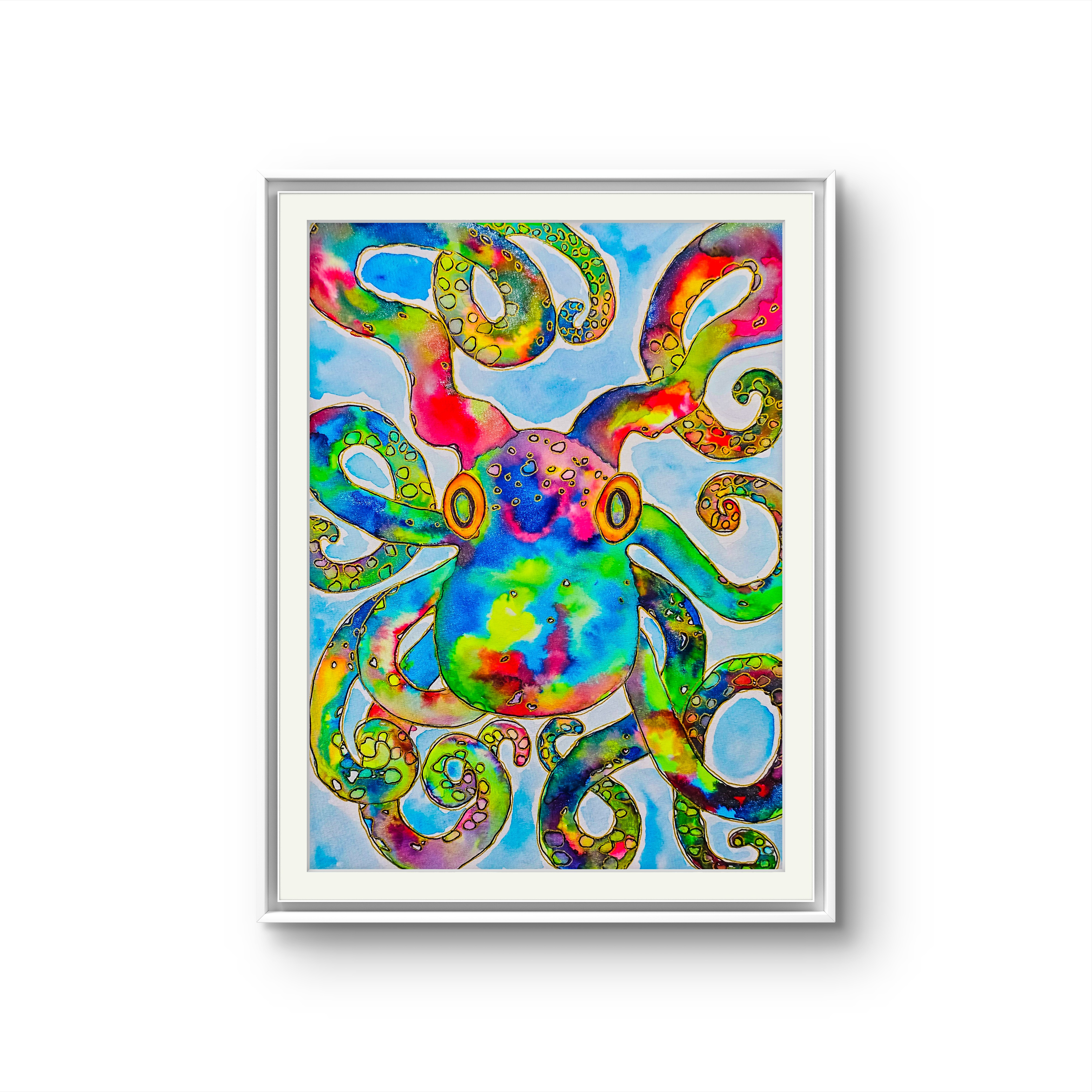 Ozzy The Octopus Watercolor Art Print