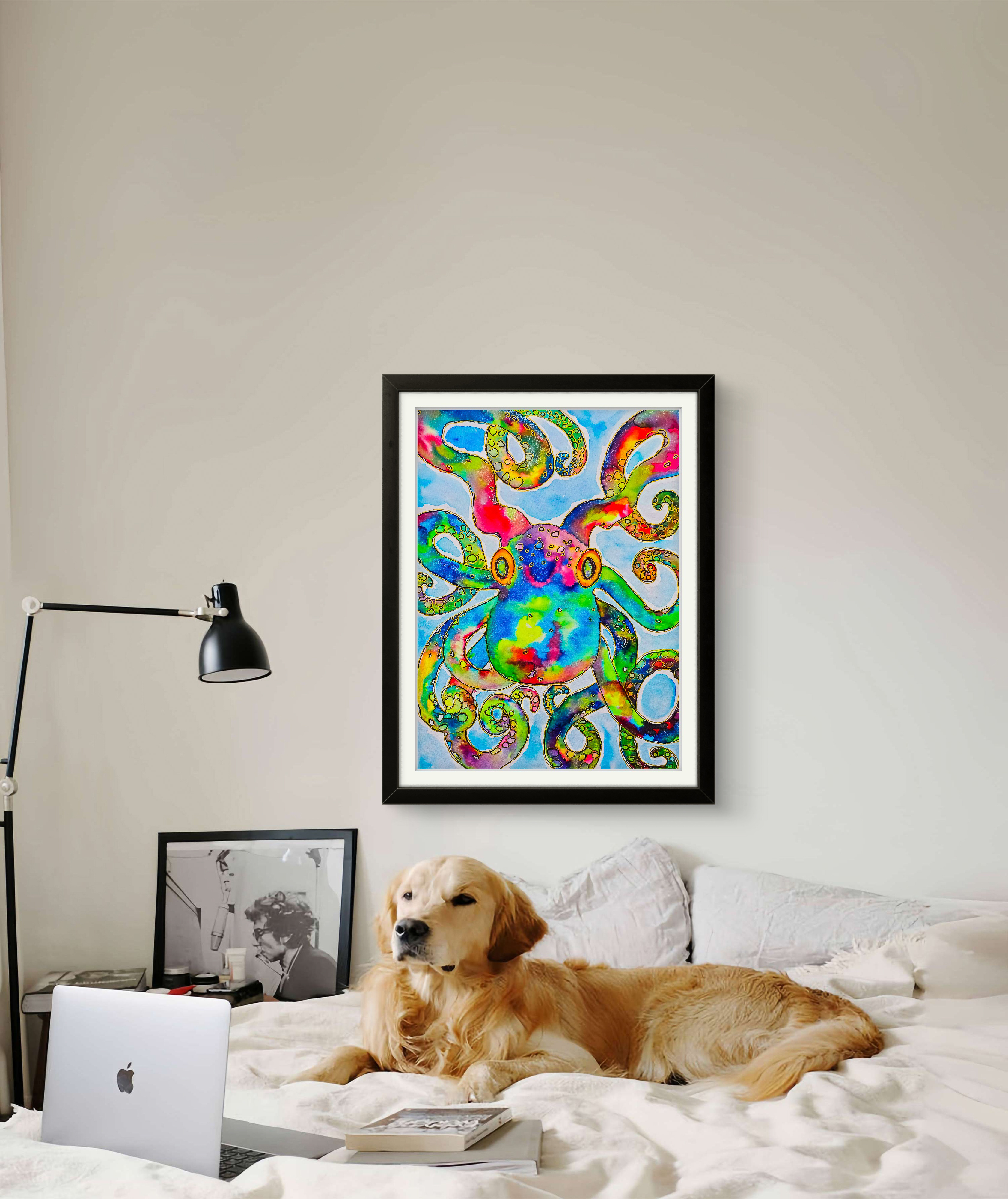 Ozzy The Octopus Watercolor Art Print