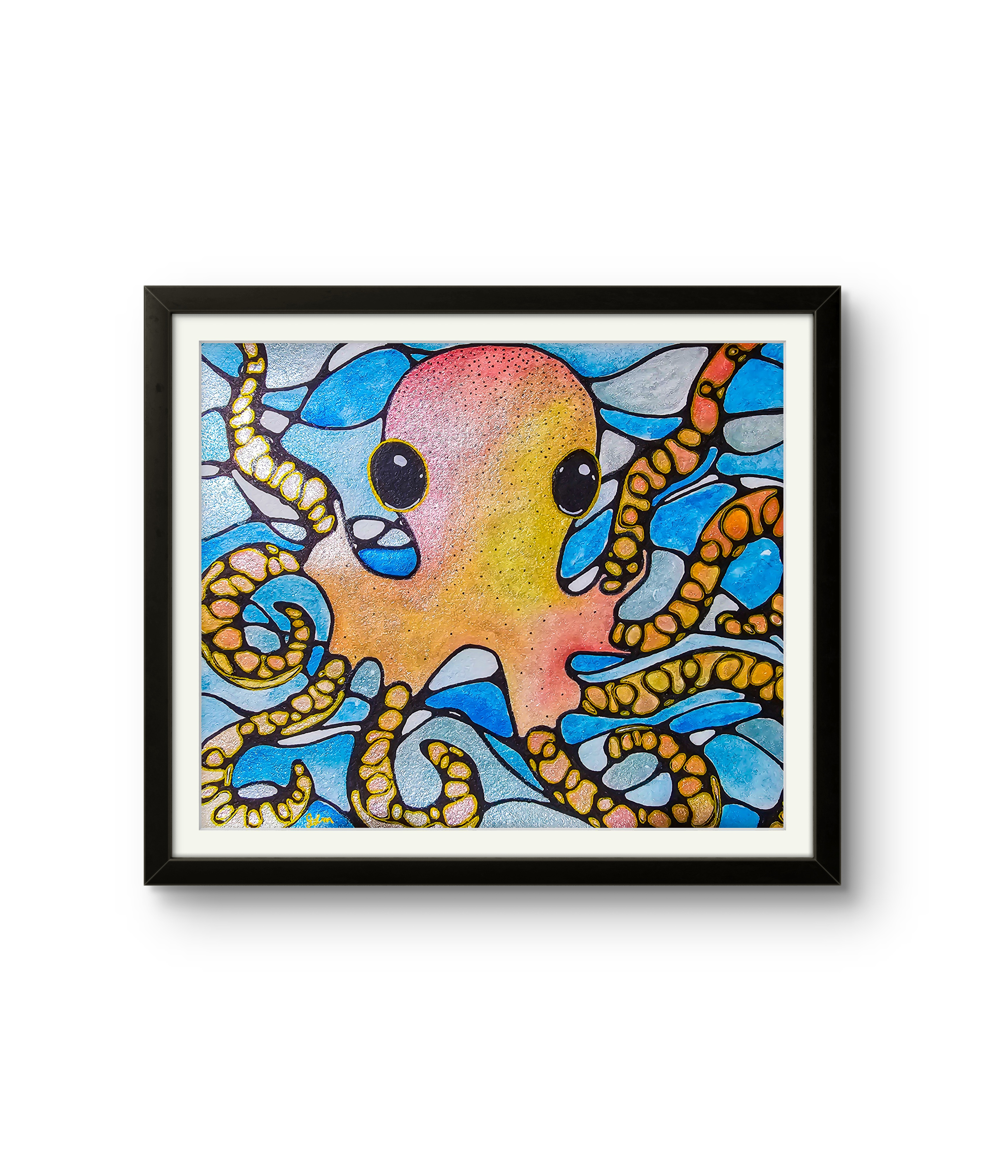 Ollie The Octopus Watercolor Art Print
