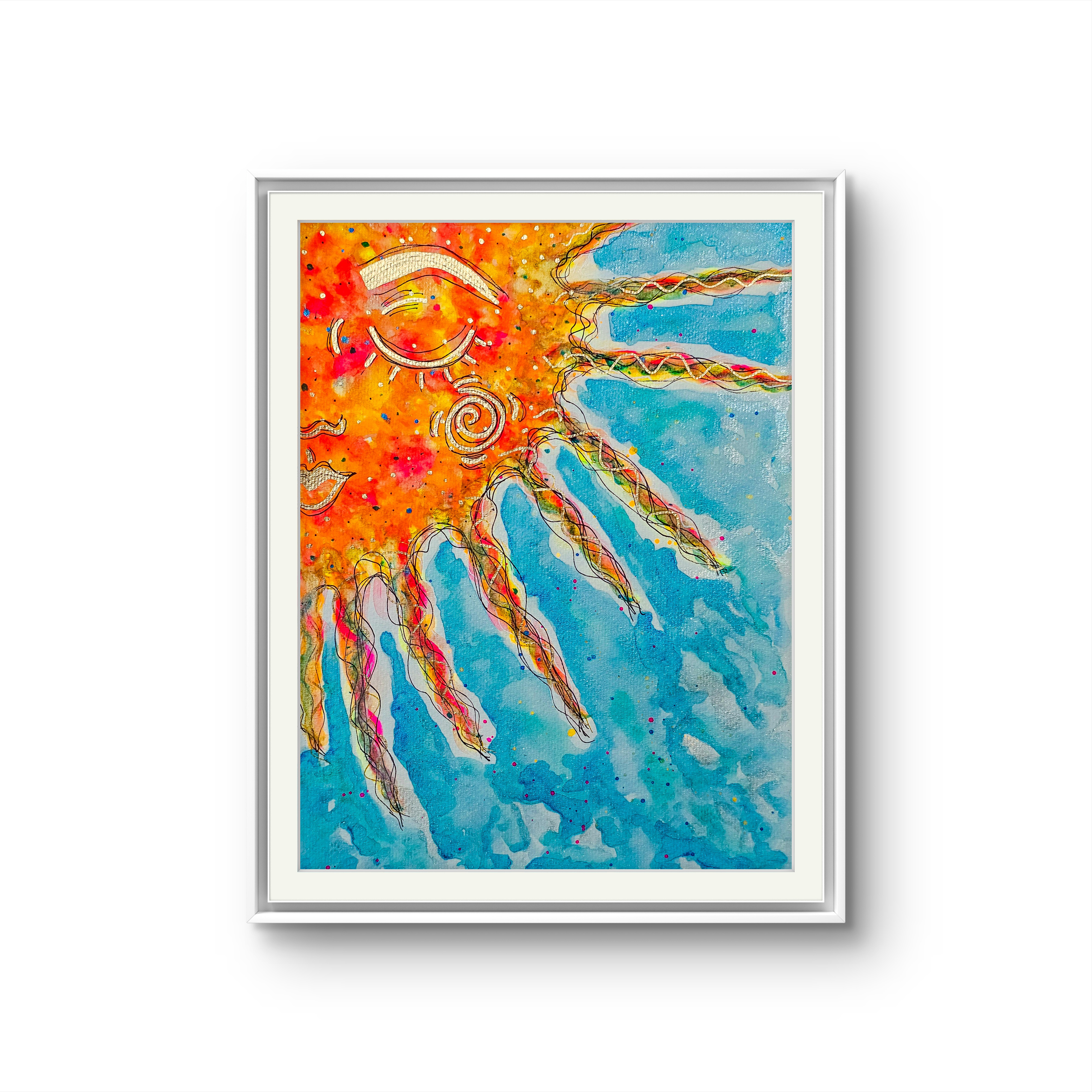 Sleeping Sun Watercolor Art Print