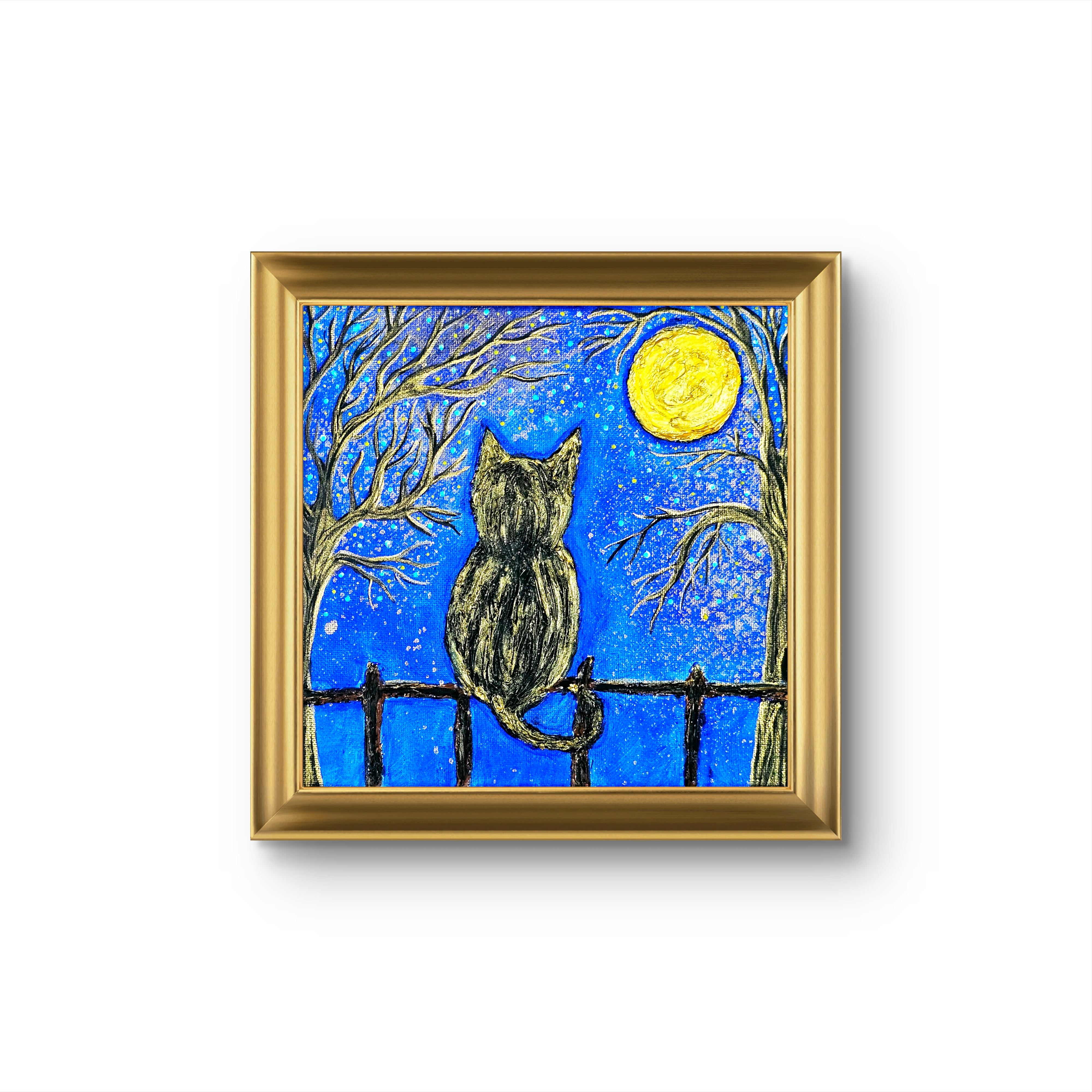 Moonlit Cat Art Print