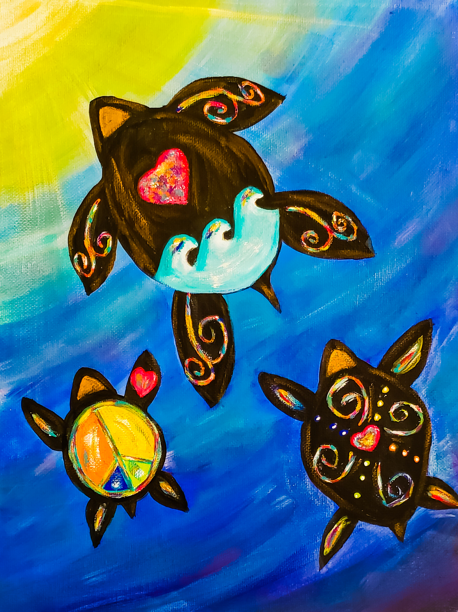 Seaside Sea Turtles Art Print