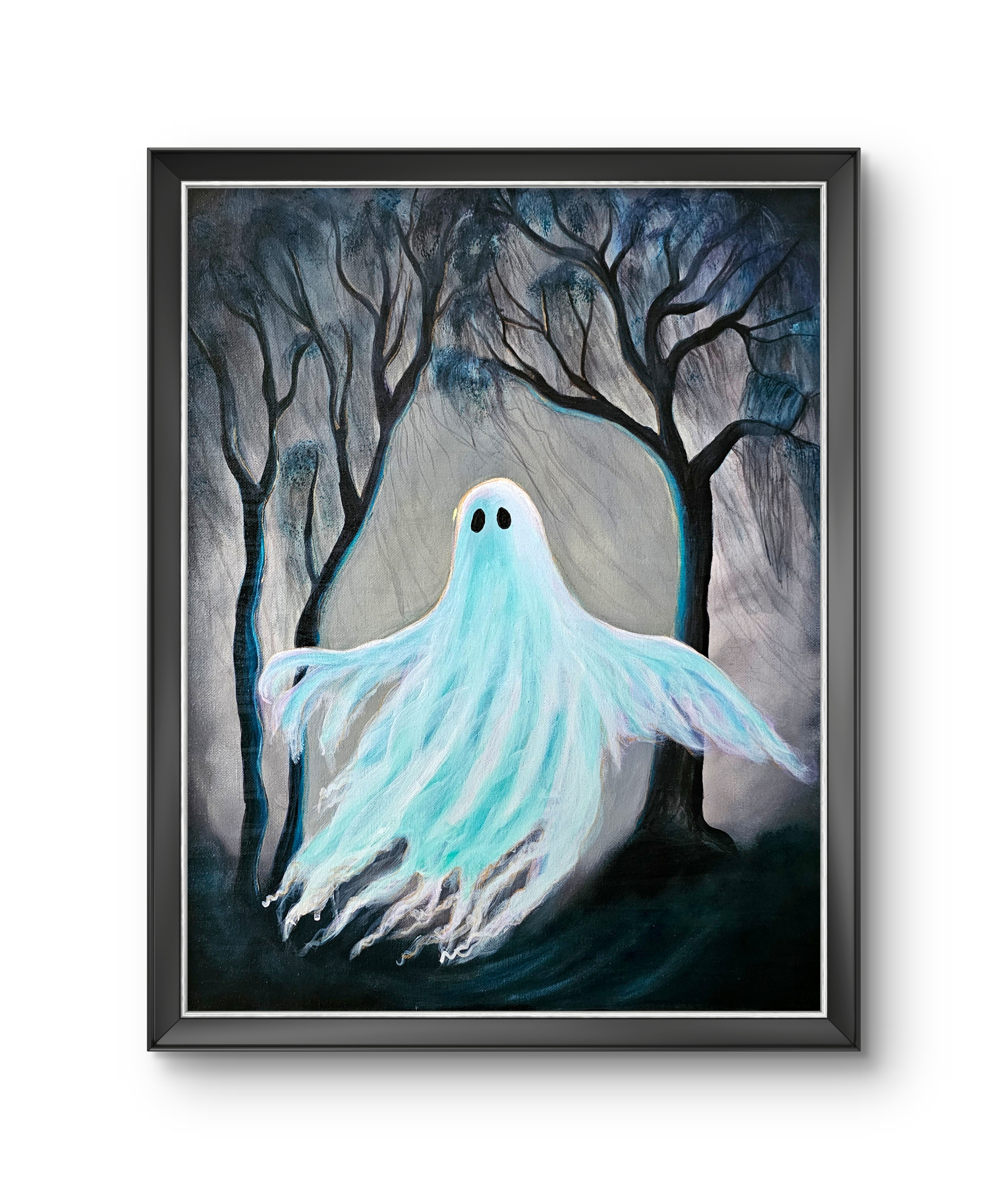 Ghost In A Spooky Forest Art Print