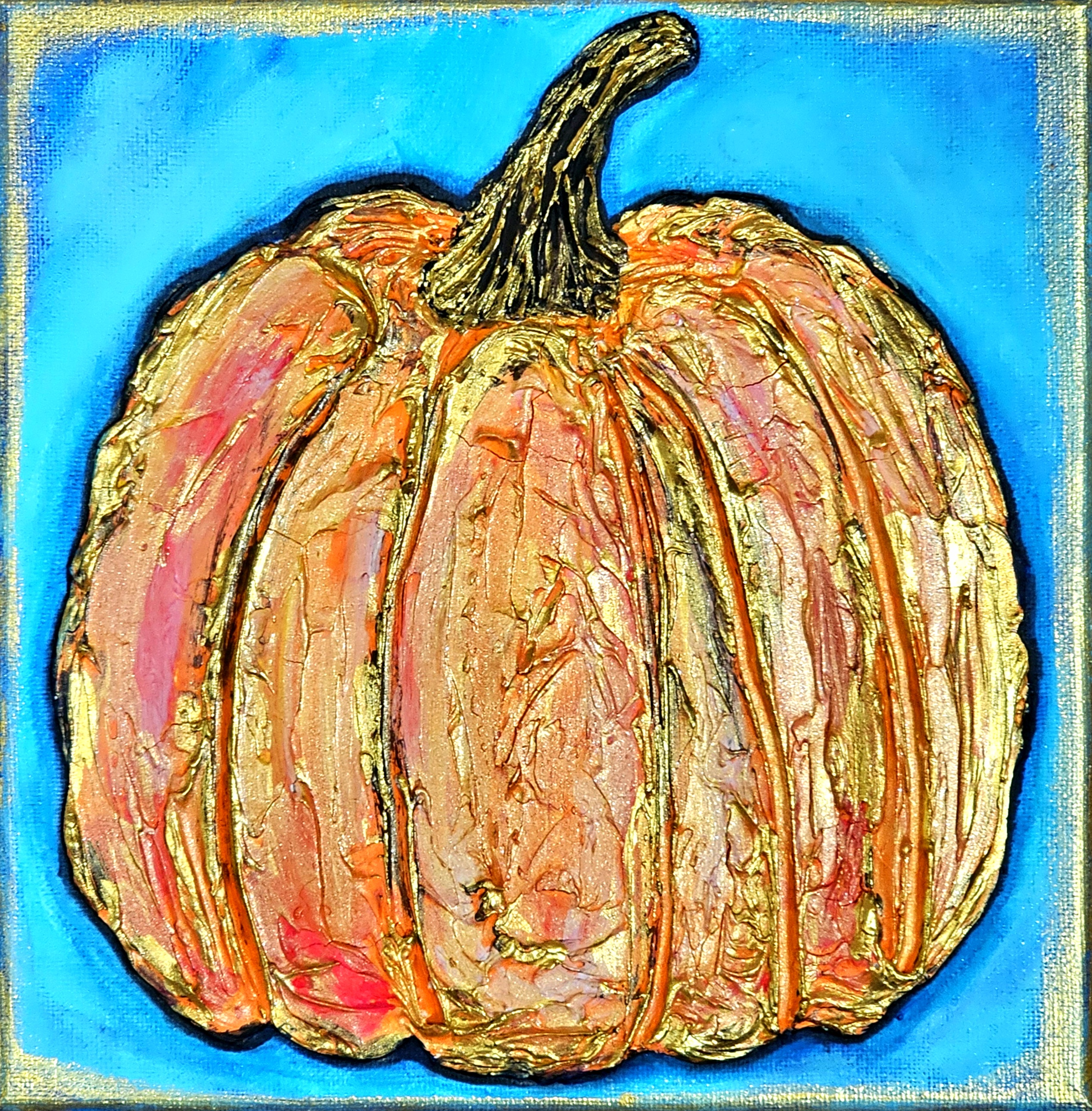 Textured Pumpkin Canvas Art