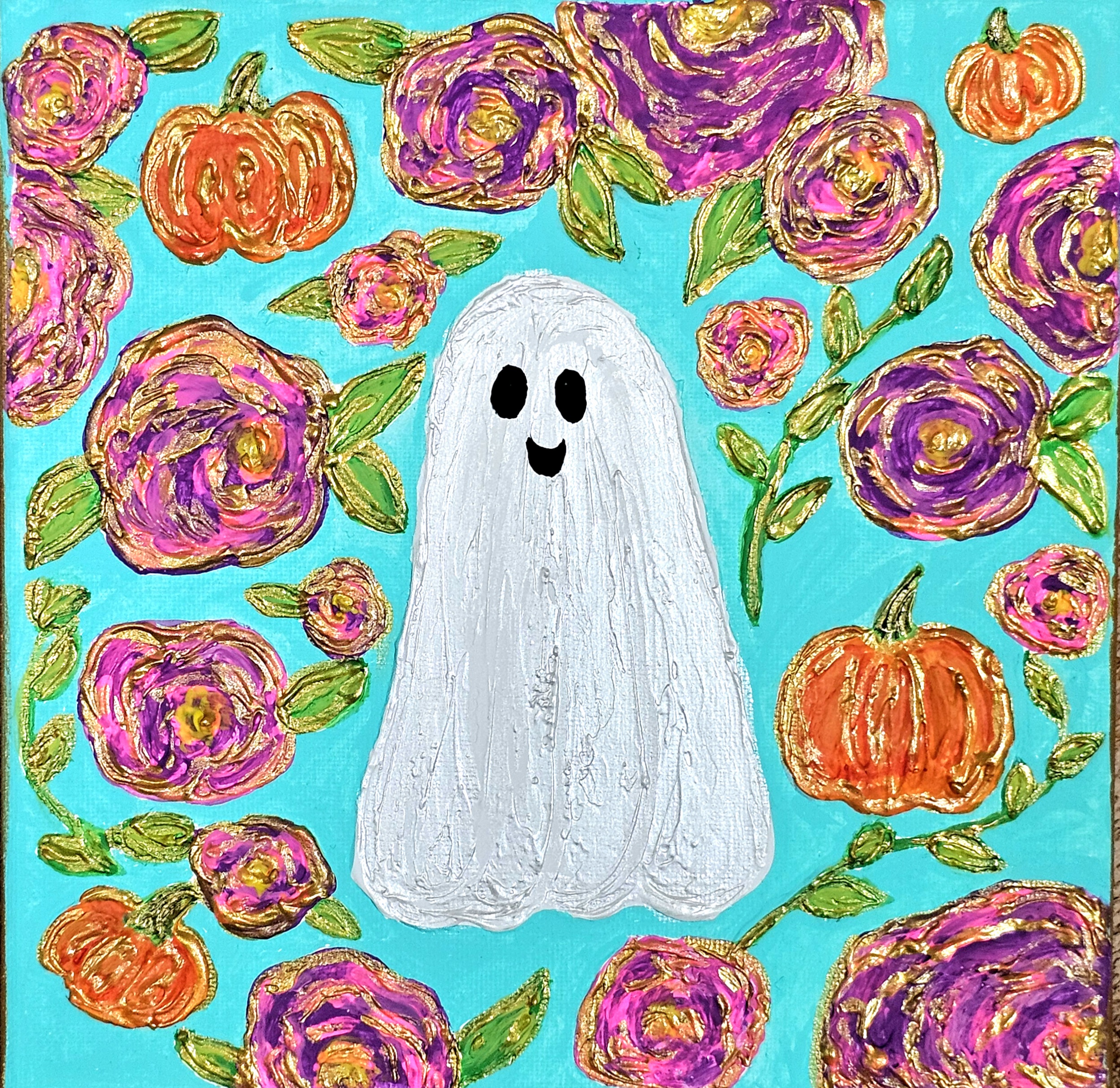 Pastel Floral Ghost Art Print