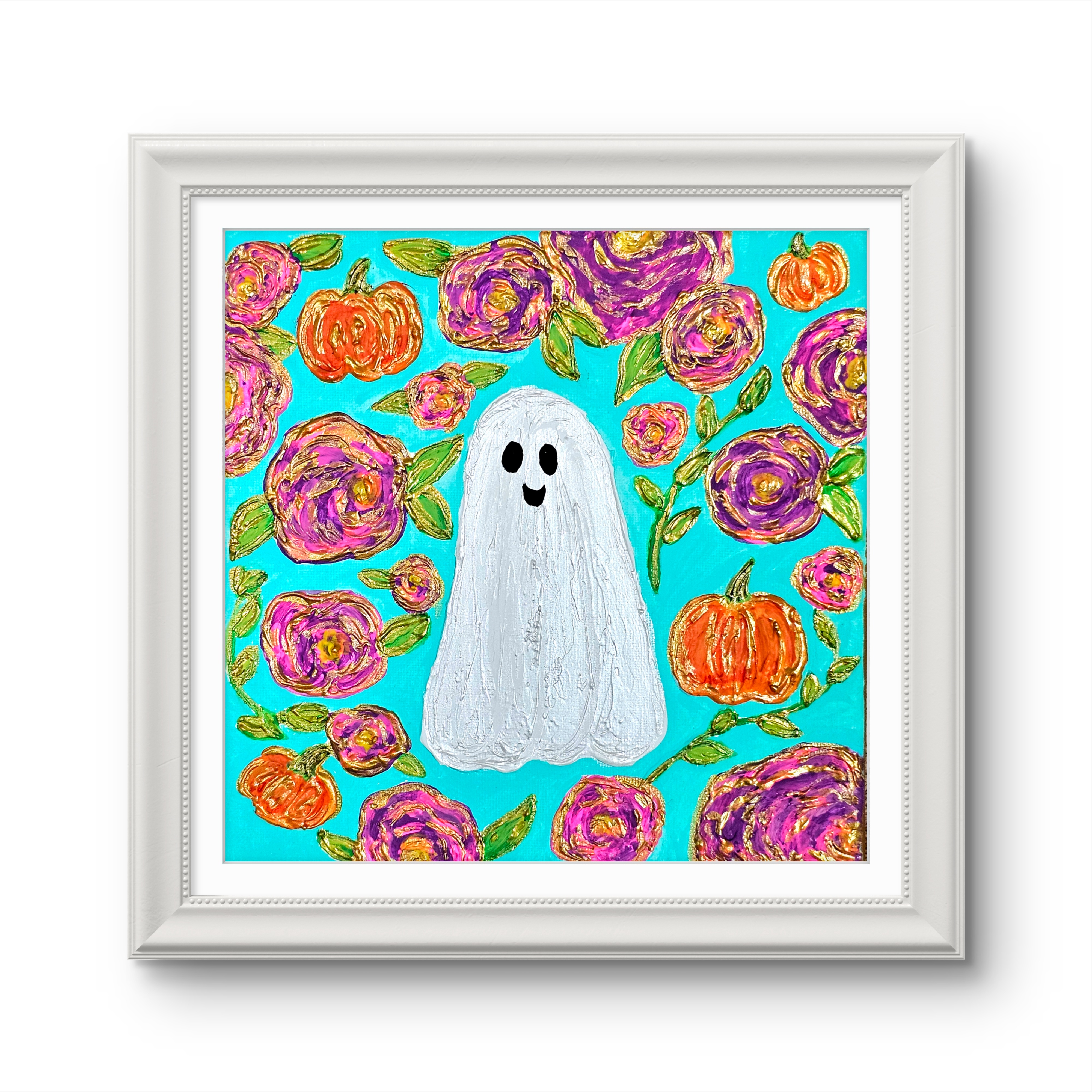 Pastel Floral Ghost Art Print