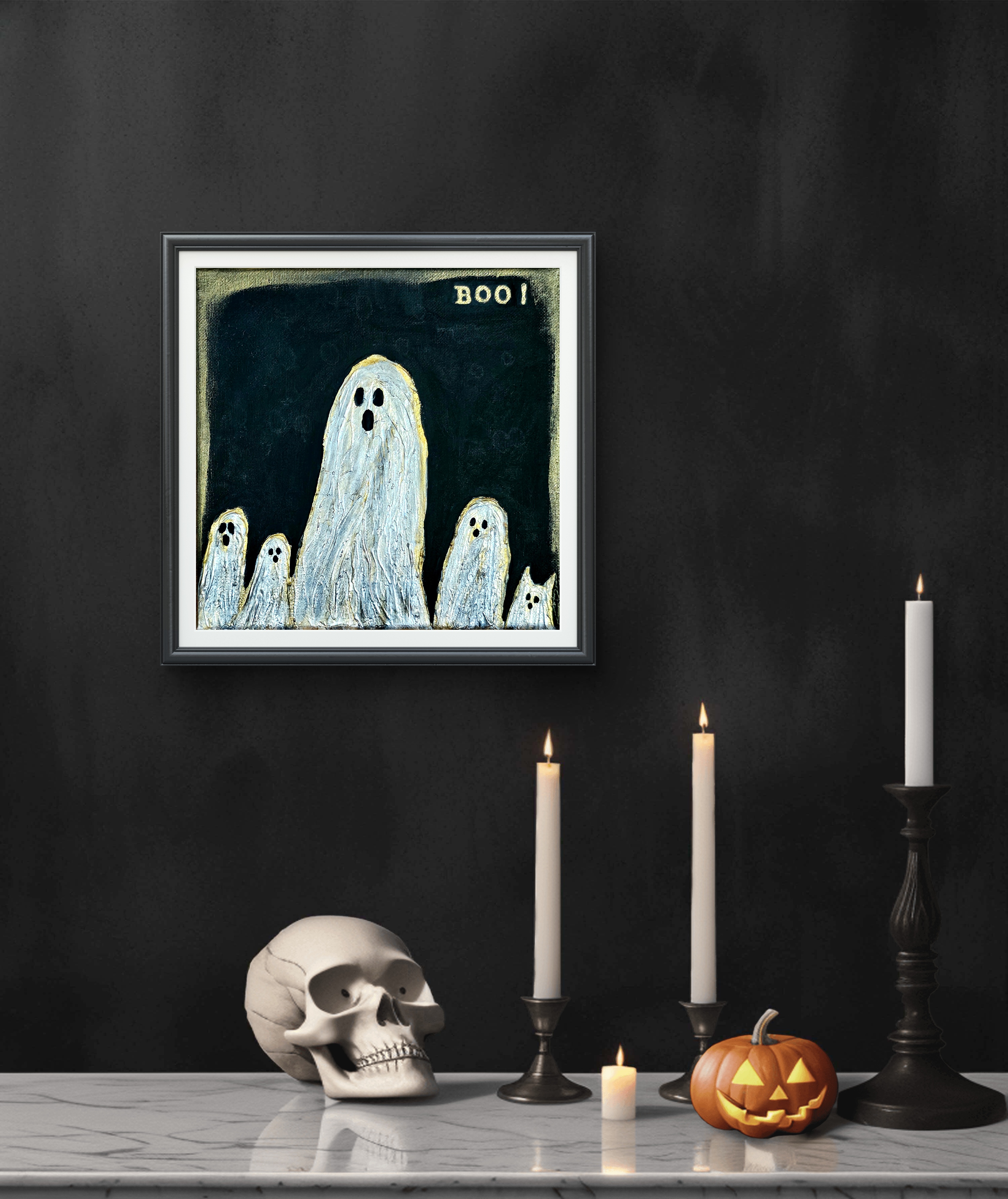 Boo! Ghost Family Art Print