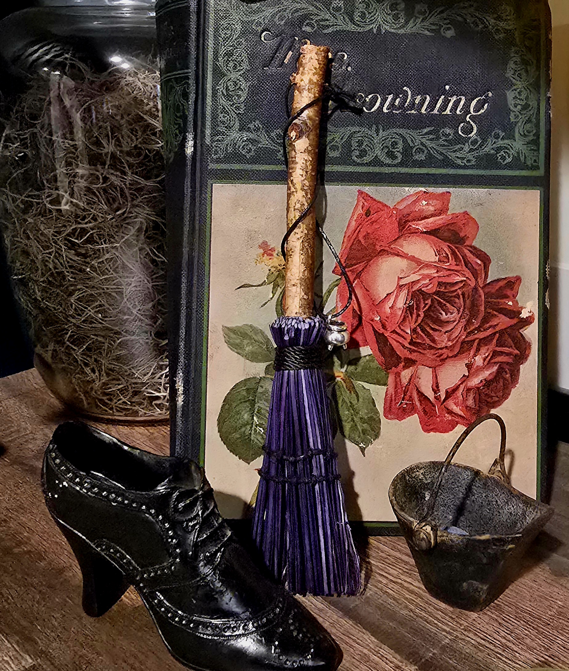 Purple Hand tied Alter Besom