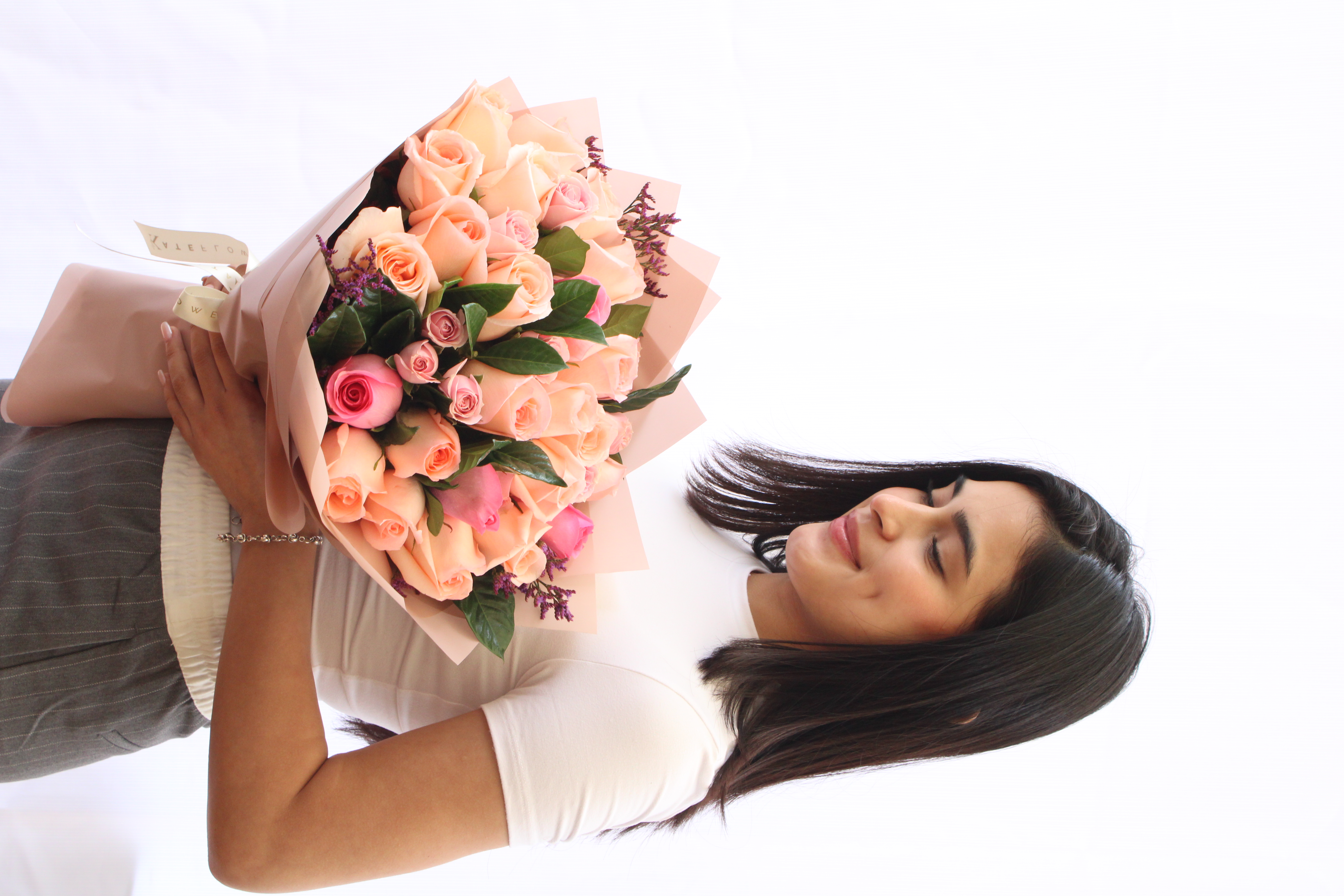 Ramo de 25 rosas rosadas