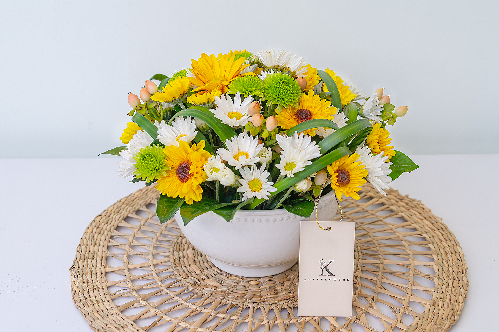 Centro de mesa de margaritas miniaturas