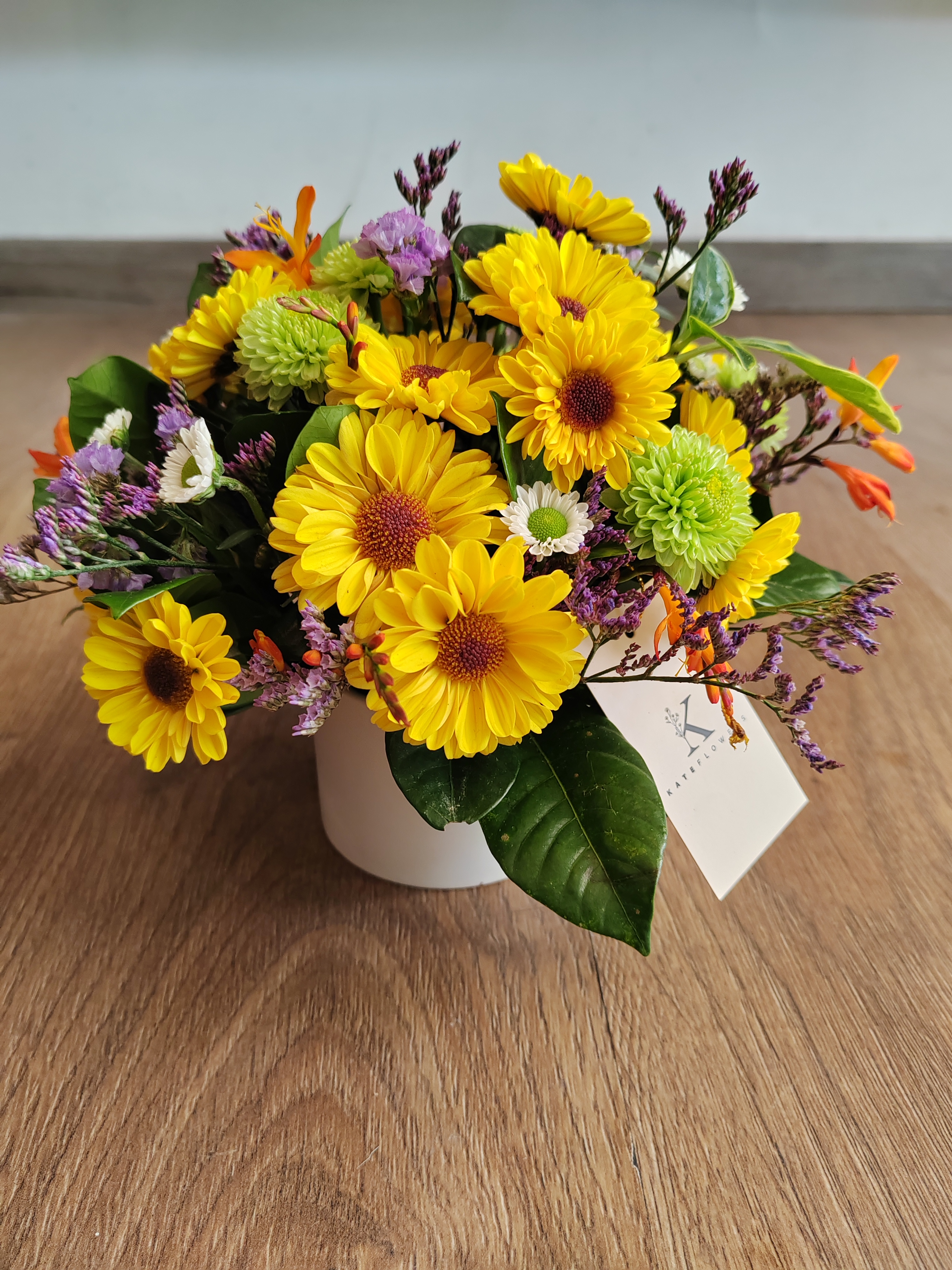 Mini arreglo floral de margaritas