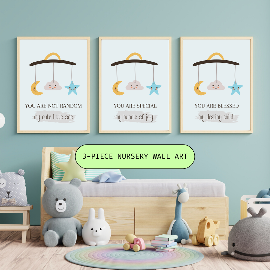 3-Piece Positivity Nursery Wall Art Decor