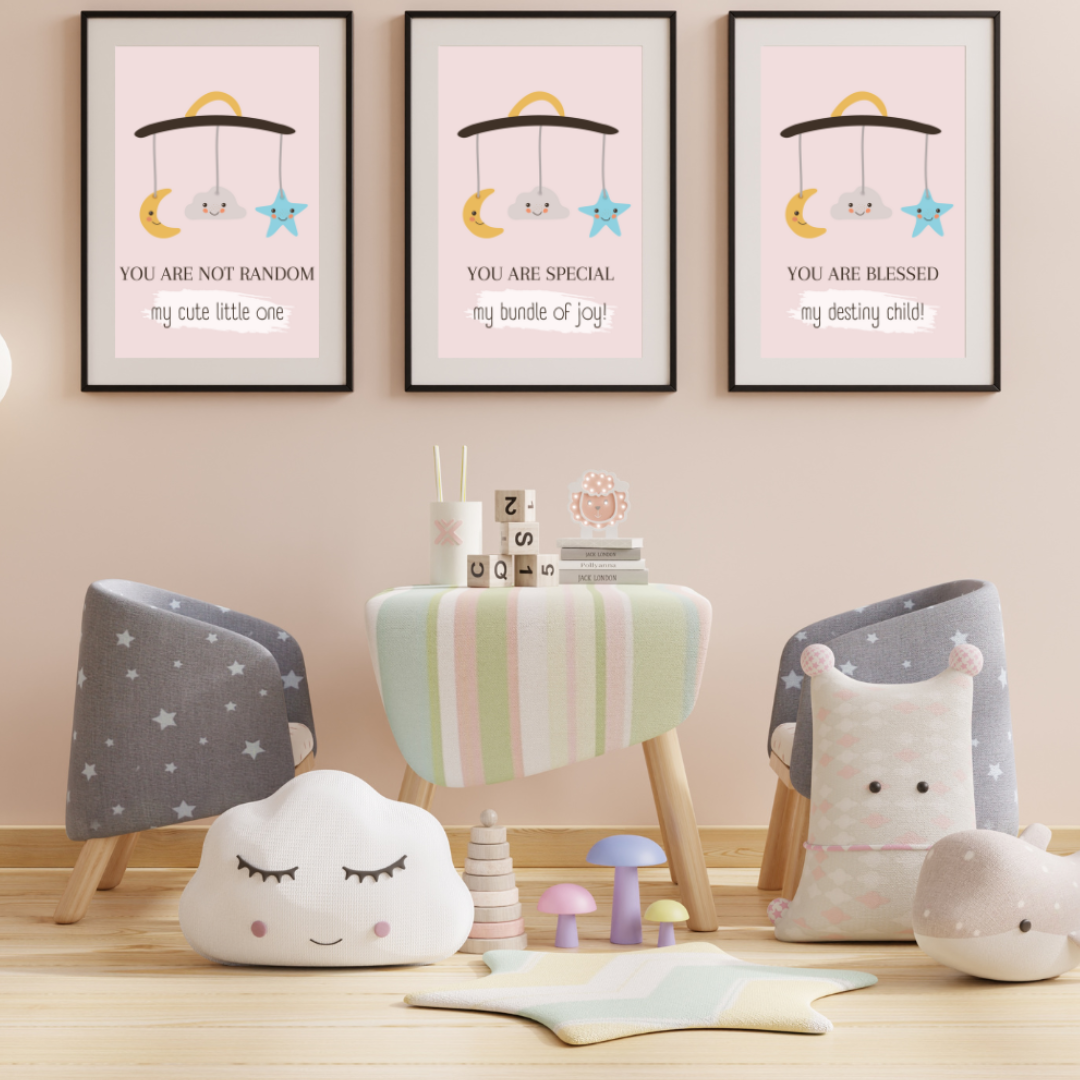 3-Piece Positivity Nursery Wall Art Decor