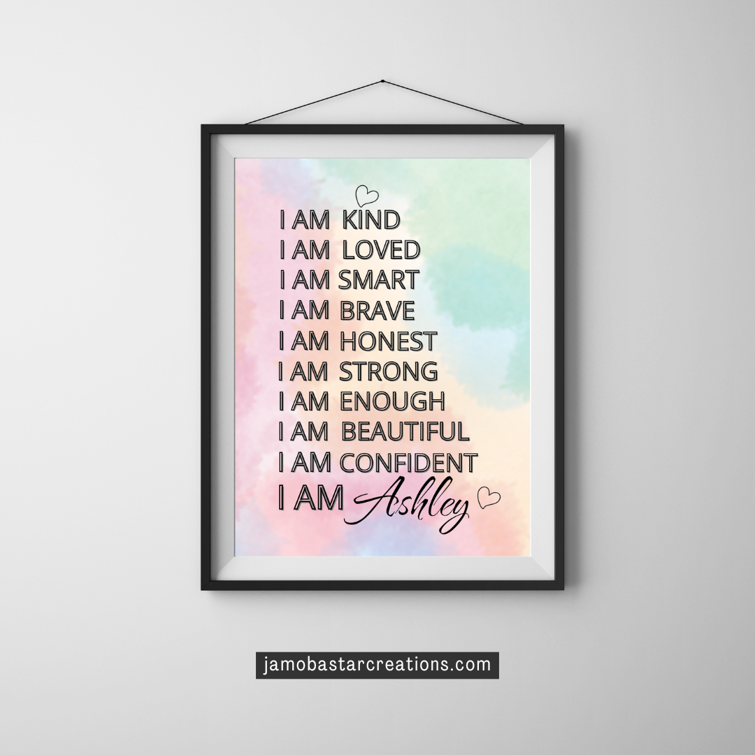 Personalised Affirmation Home or Office Wall Art Decor