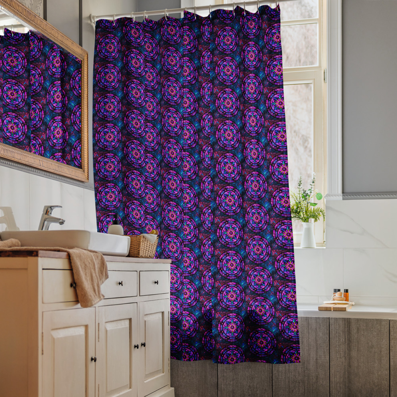 The Chromatic Mandala Shower Curtain: Your Bathroom's Centerpiece