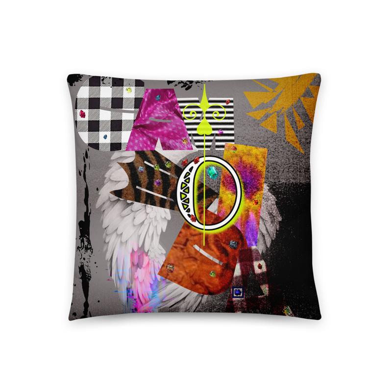 Original Abstract Print Pillow Grey 18" Cushion Modern Home Decor| NomadNestHome