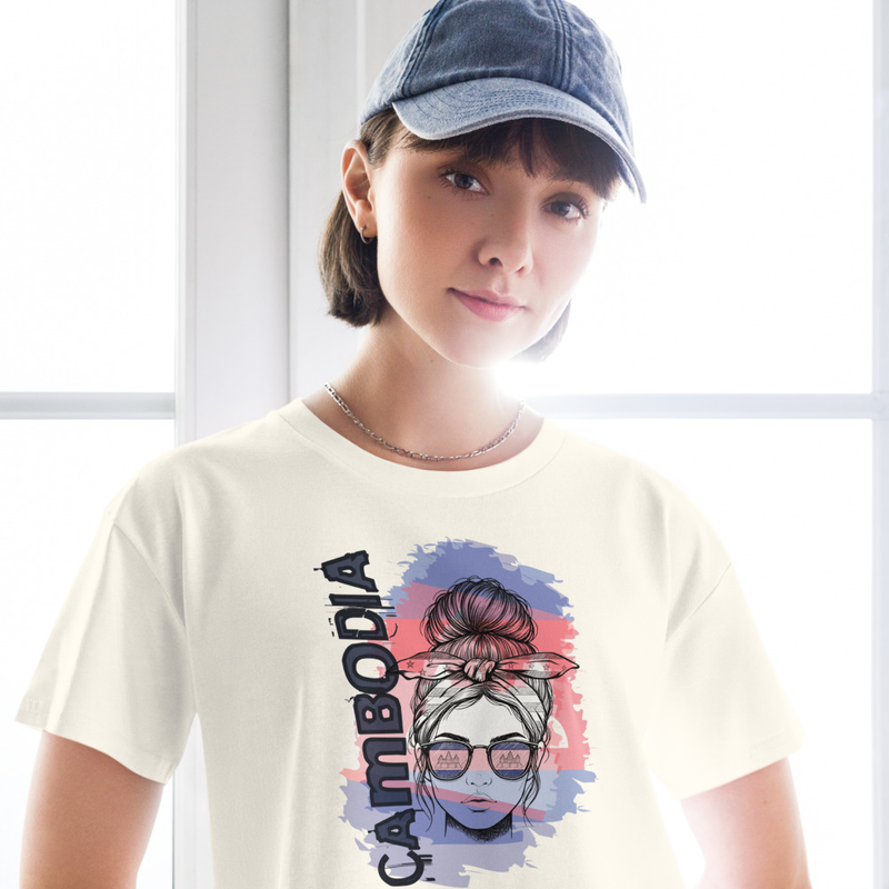 Cambodia Pride: Angkor Wat Sunglasses Design Women's T-Shirt