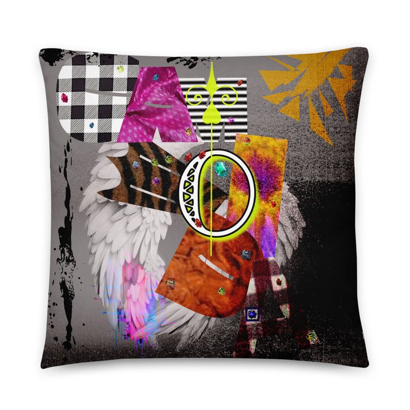 Original Abstract Print Pillow Grey 18" Cushion Modern Home Decor| NomadNestHome