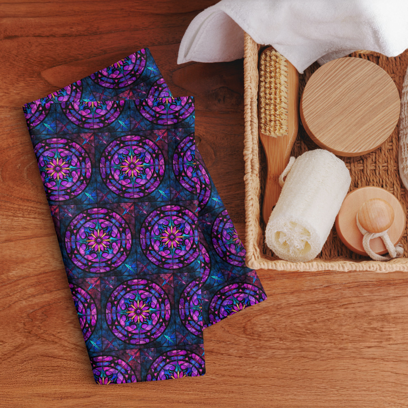 Chromatic Mandala Hand Towel: Psychedelic Zen Bathroom Accessory