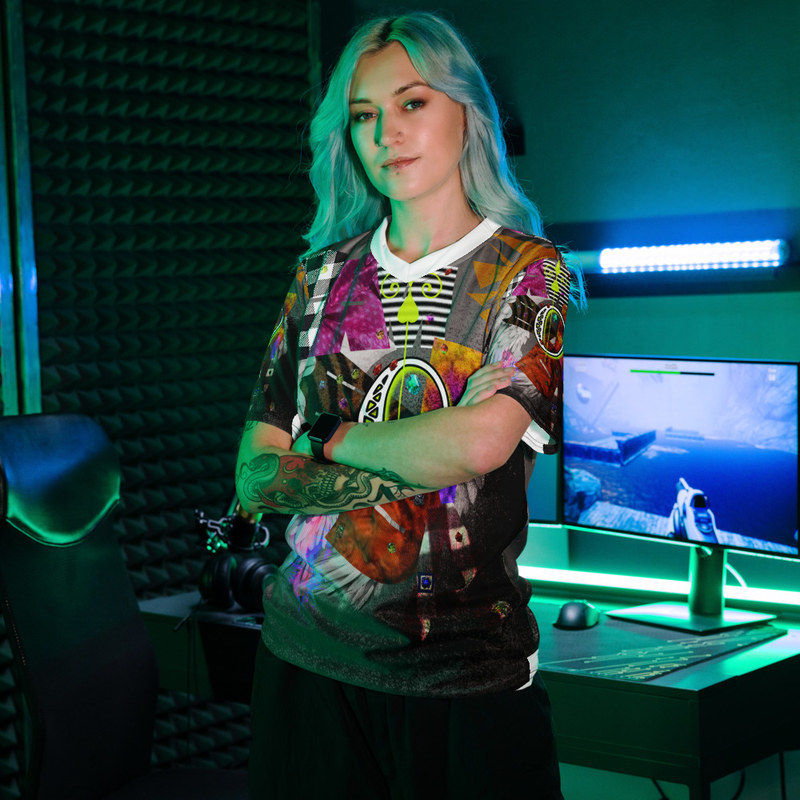 Cambodia Identity – Abstract Pattern Mix Recycled unisex sports jersey