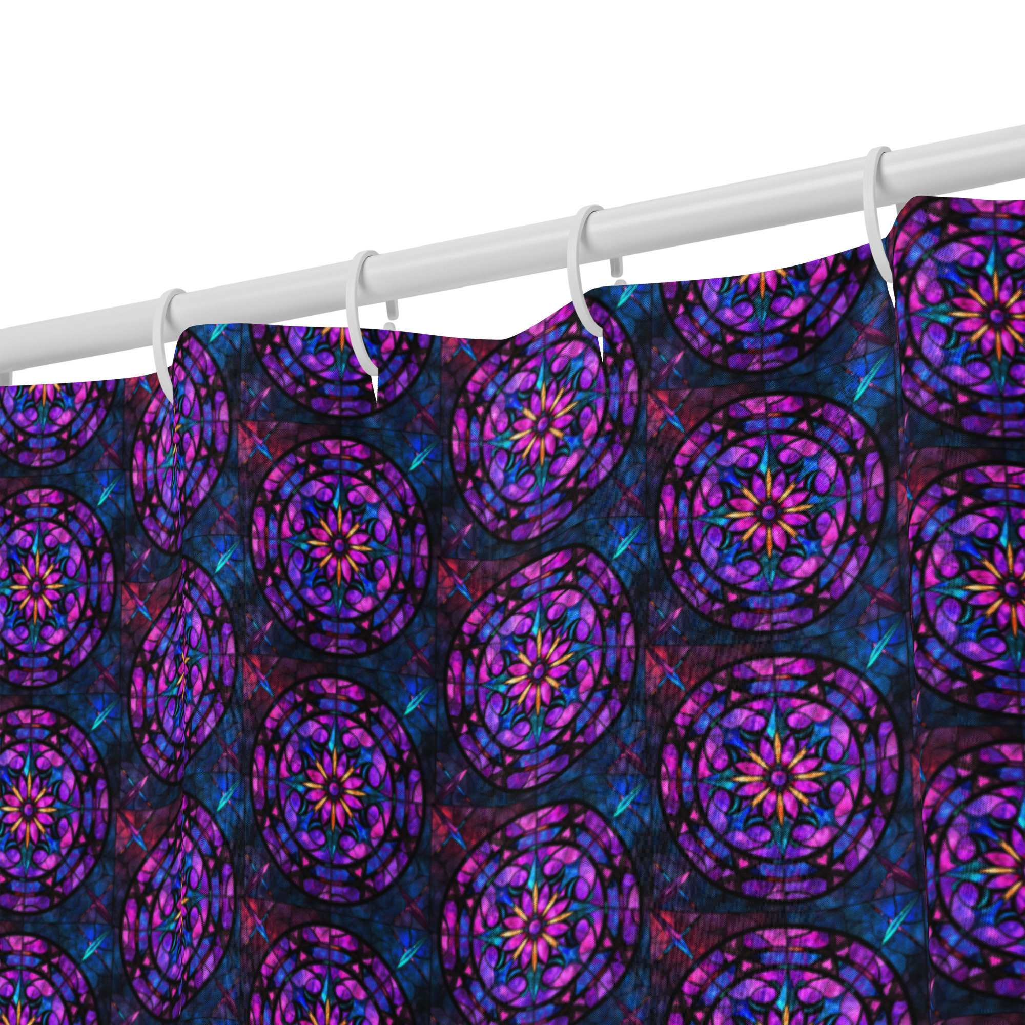 The Chromatic Mandala Shower Curtain: Your Bathroom's Centerpiece