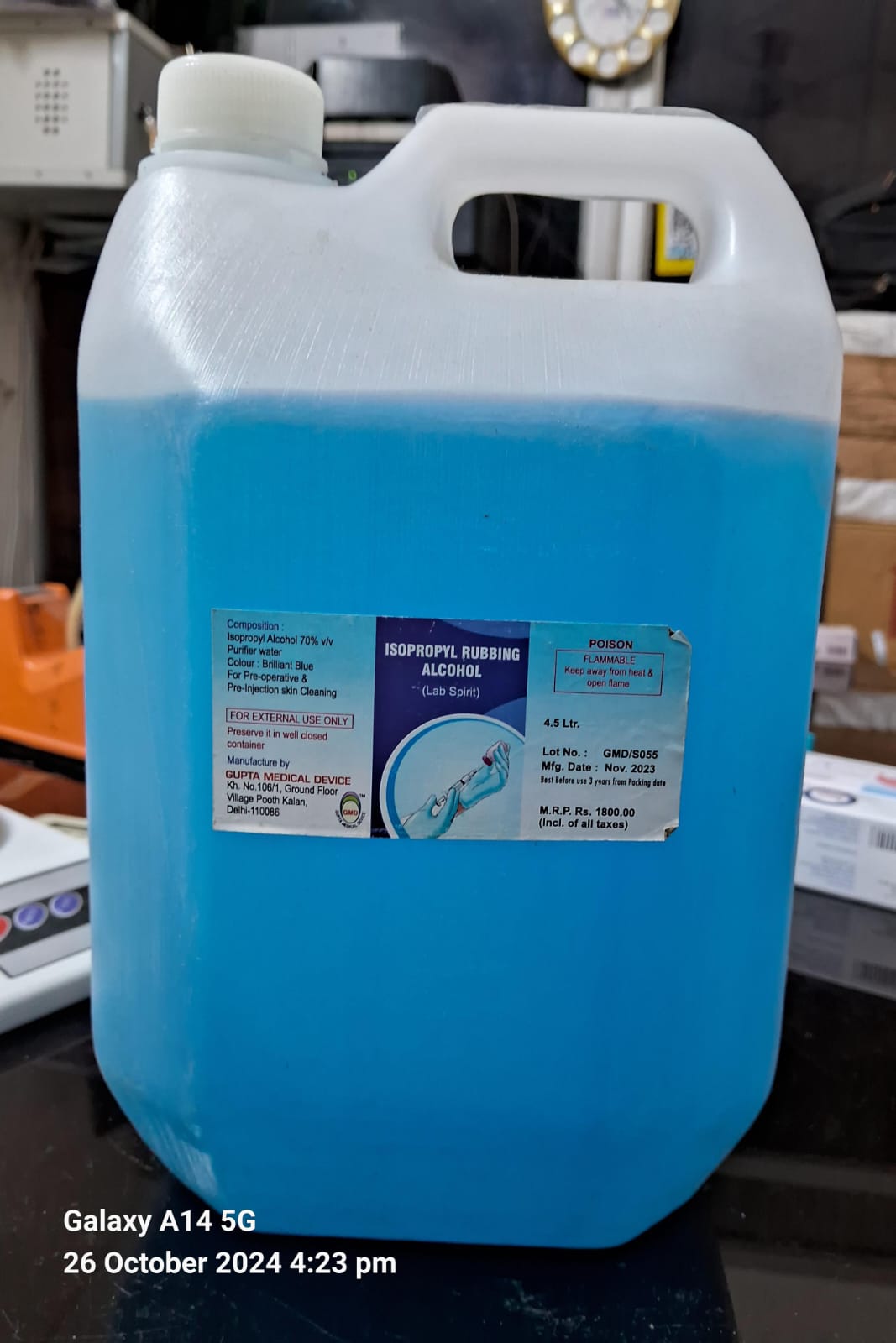 Isopropyl Rubbing Alcohol 4 Liters