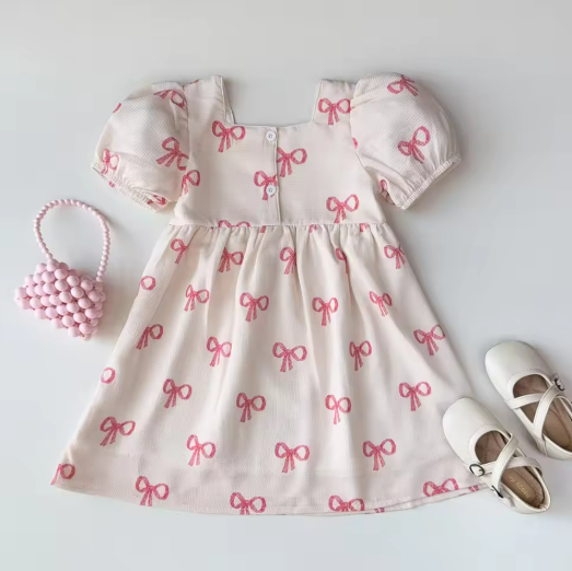 Pink Bow Kids Dress