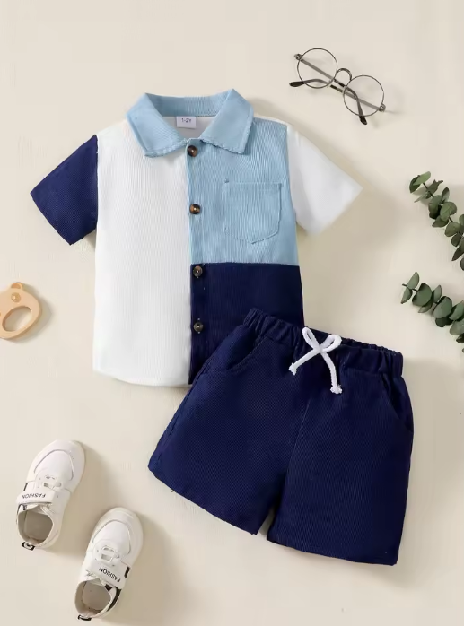 Color Block Toddler Outfit Set