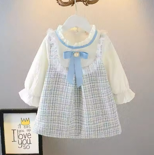 Girls' Elegant Bow Dress