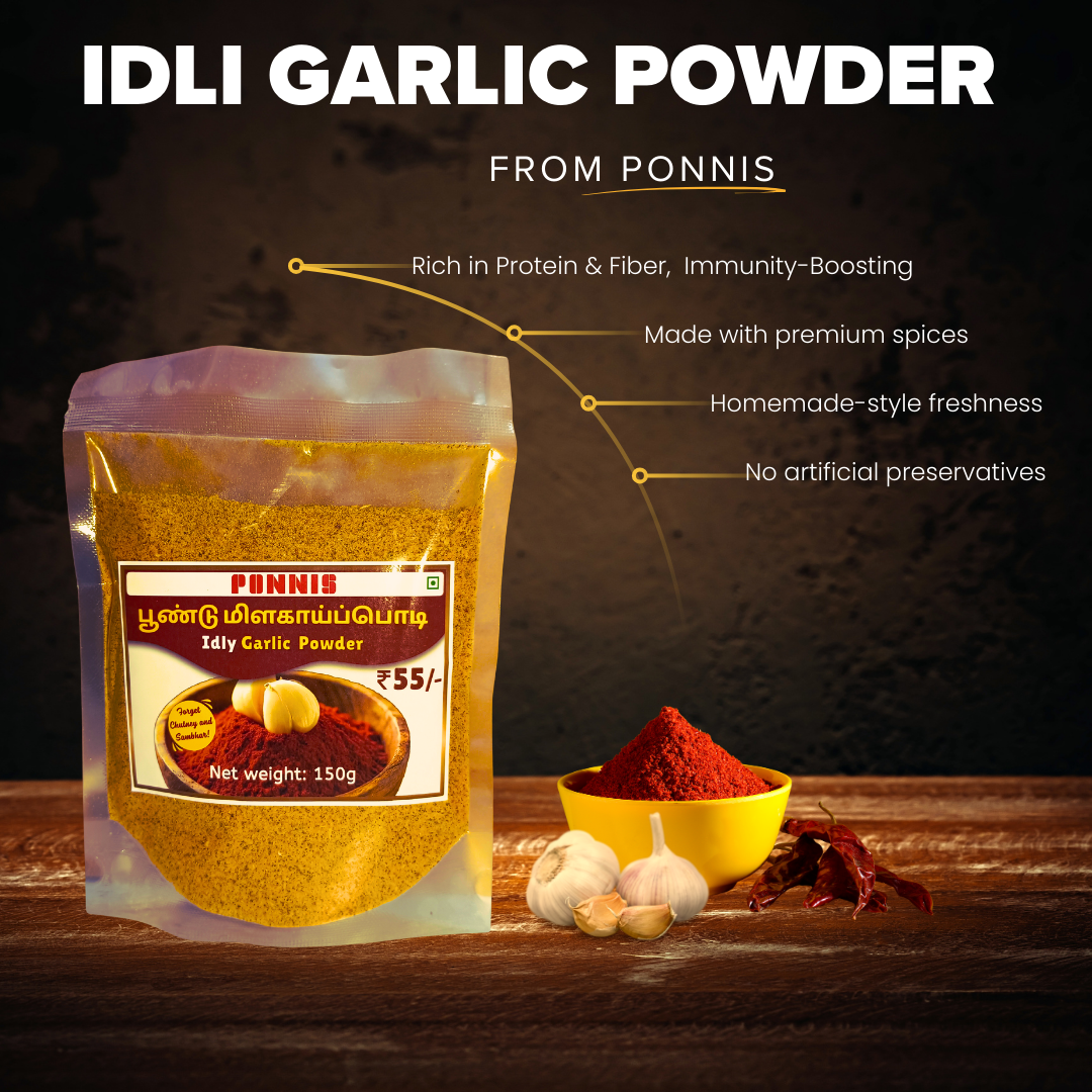 PONNIS Garlic Idli Powder (Thirunelveli Poondu Milagai podi)