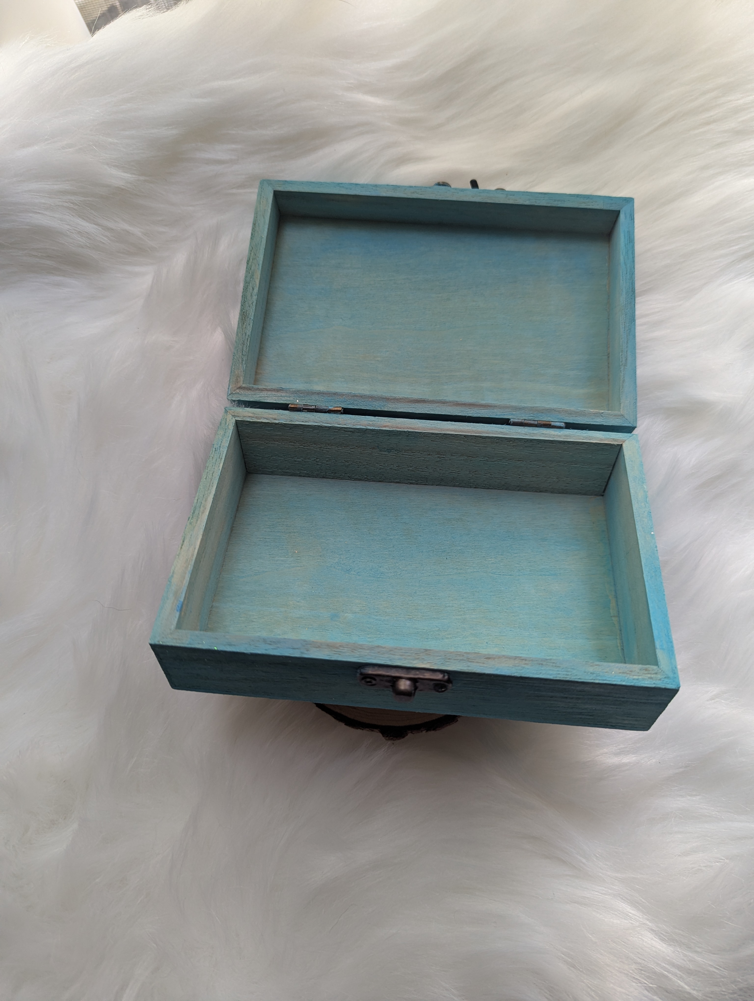 Trinket Blue Wooden Box