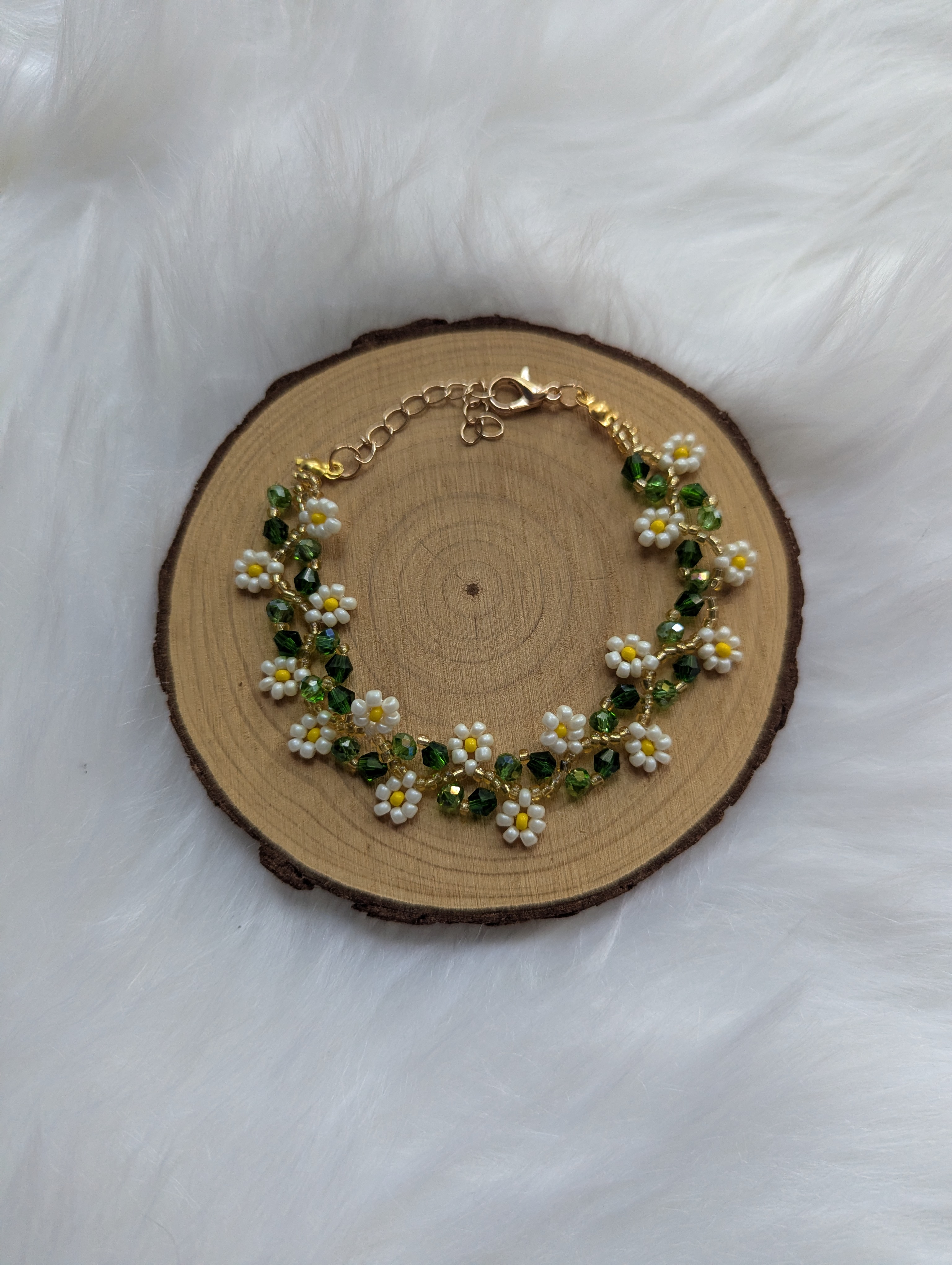 Swirly Vine Daisy Flower Bracelet