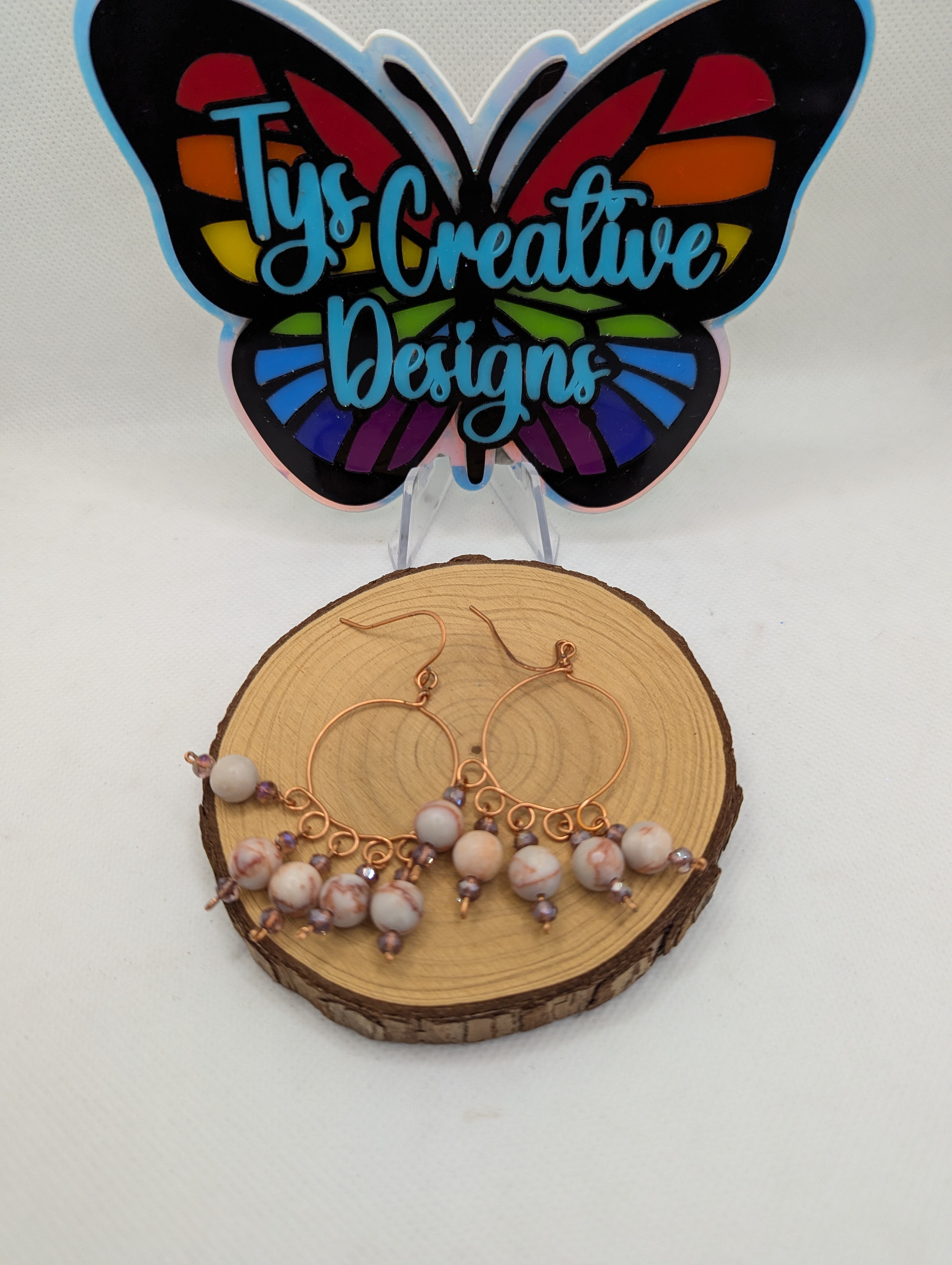 Handmade Beaded Hoop Earrings