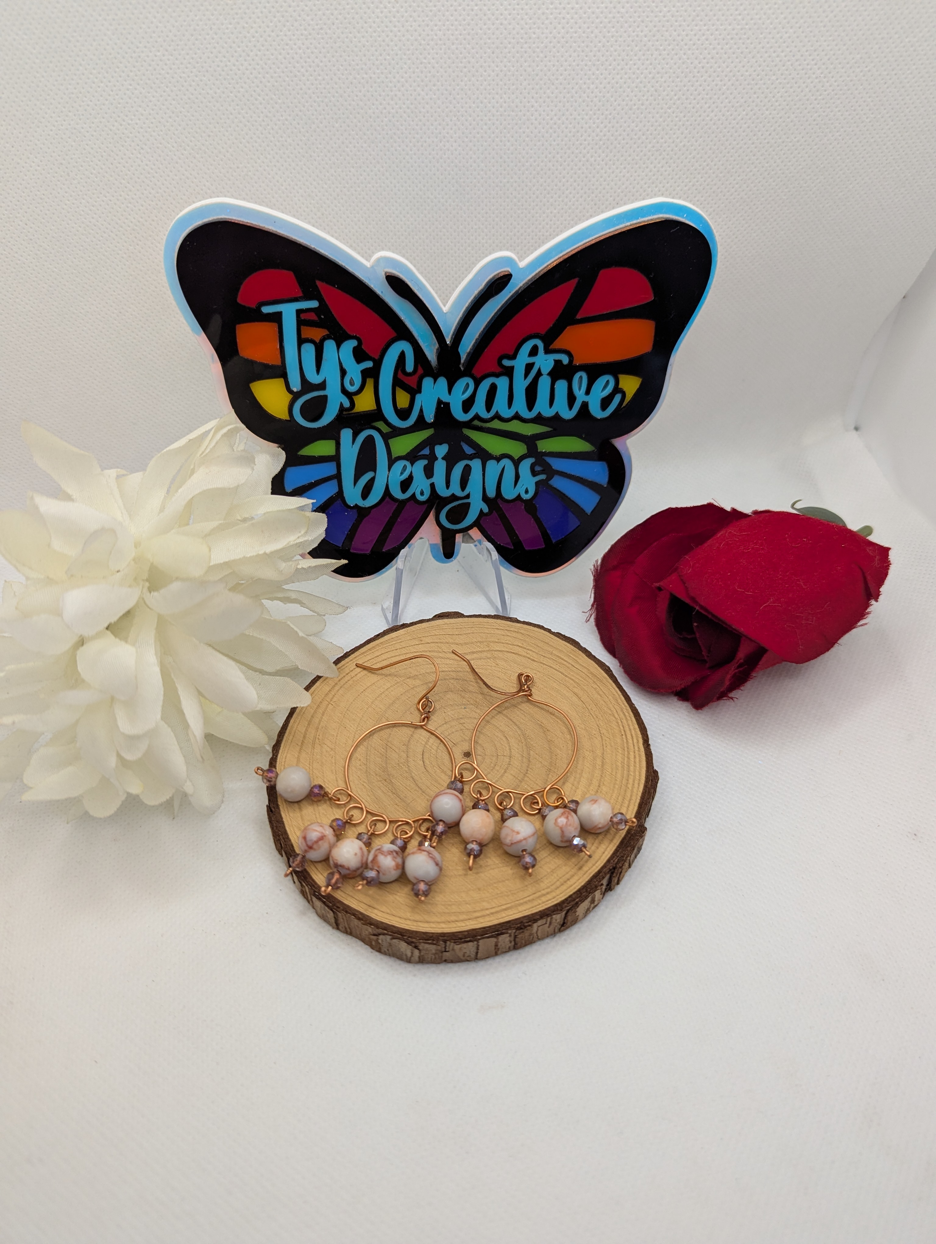Handmade Beaded Hoop Earrings