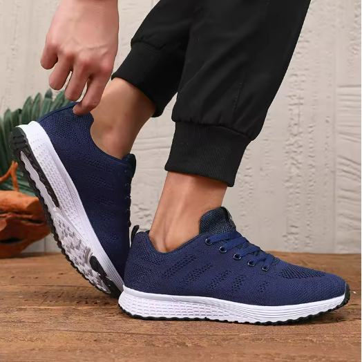 Men's Navy Blue Mesh Sneakers