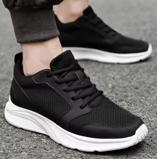 Black Mesh Running Sneakers