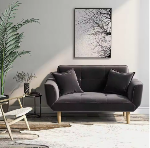 Modern Black Loveseat Sofa