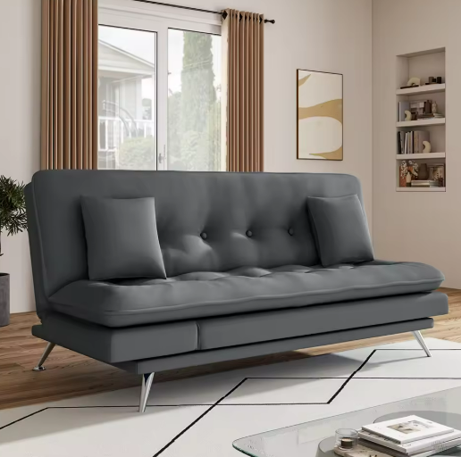 Modern Grey Futon Sofa Bed