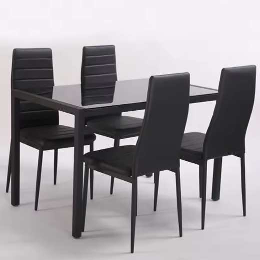 Modern Black Dining Table Set
