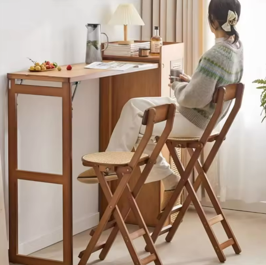 Folding Wooden Bar Table Set