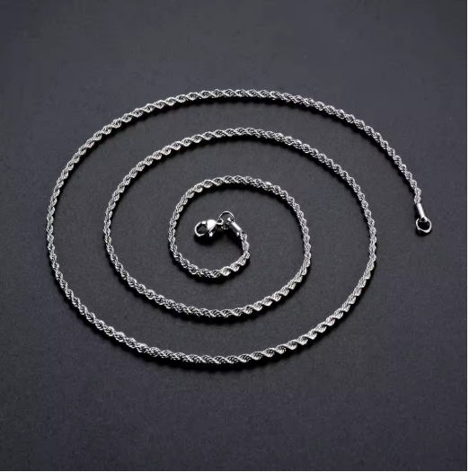 Silver Rope Chain Necklace