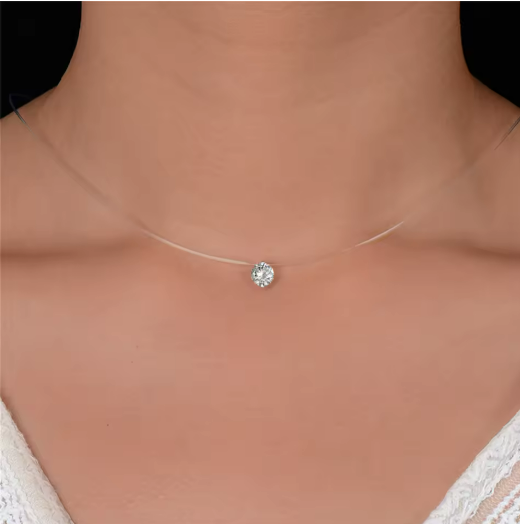 Floating Crystal Pendant Necklace