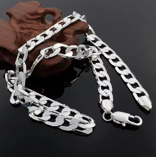 Men's Silver Cuban Link Chain Necklace