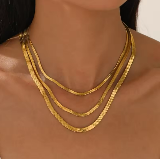 Gold Layered Snake Chain Necklace