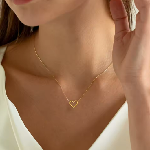 Gold Heart Pendant Necklace
