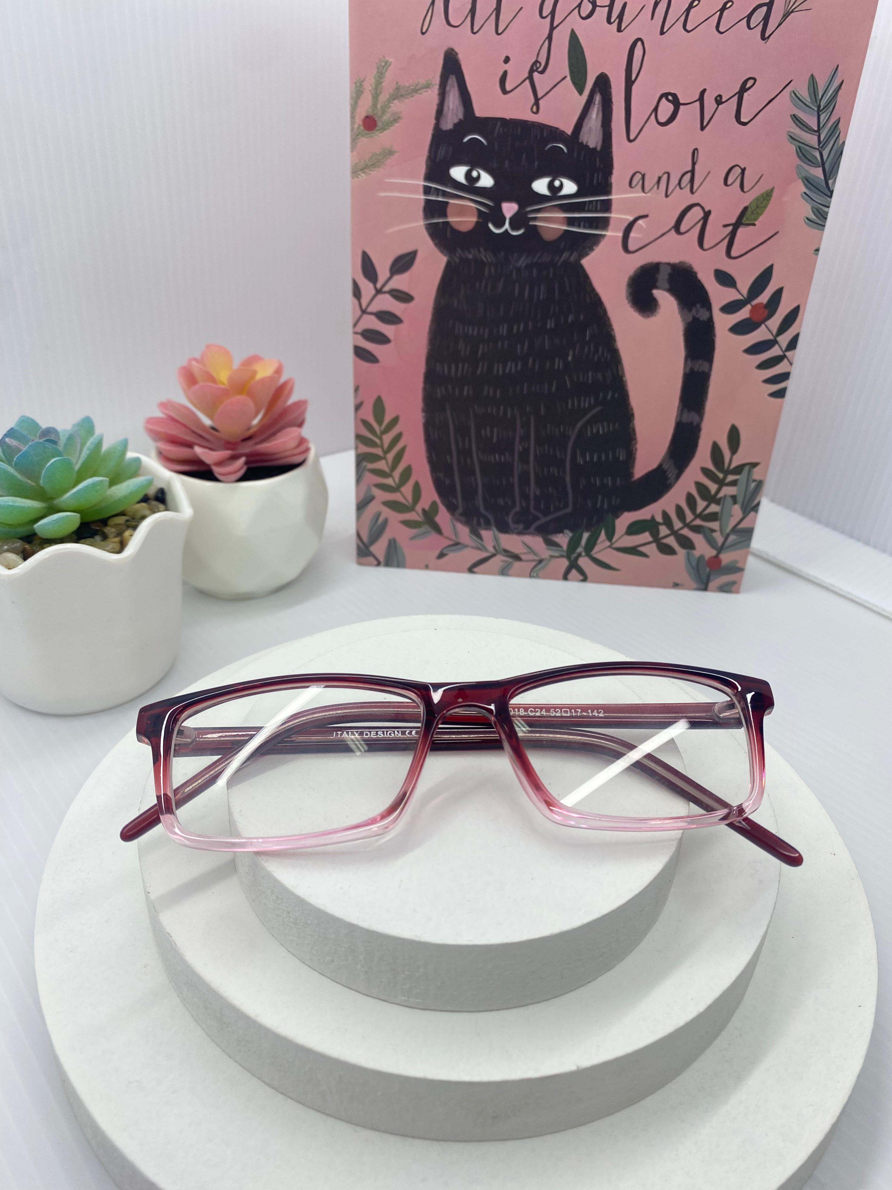 Pink Gradient Rectangular Eyeglasses